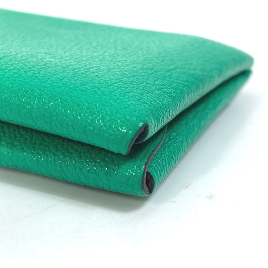 HERMES Card Case Shave green Coin Pocket Coin case Card Case Calvi duo Women Used Authentic