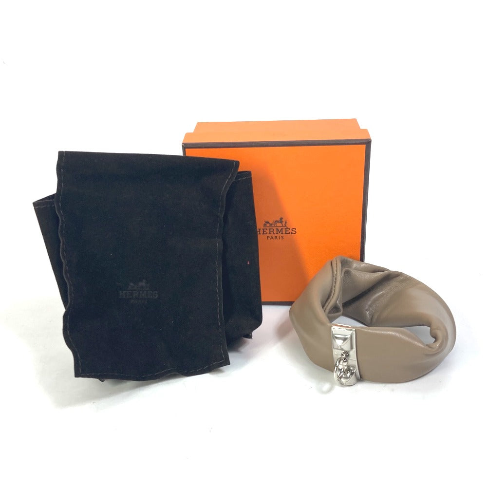 HERMES bracelet leather Brown accessories medor Torsado Women Used Authentic