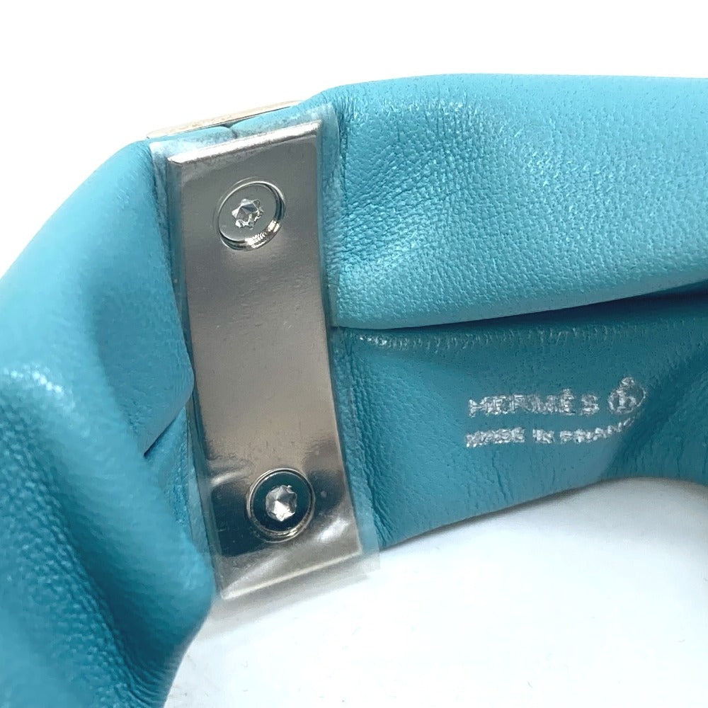 HERMES bracelet leather Light blue accessories medor Torsado