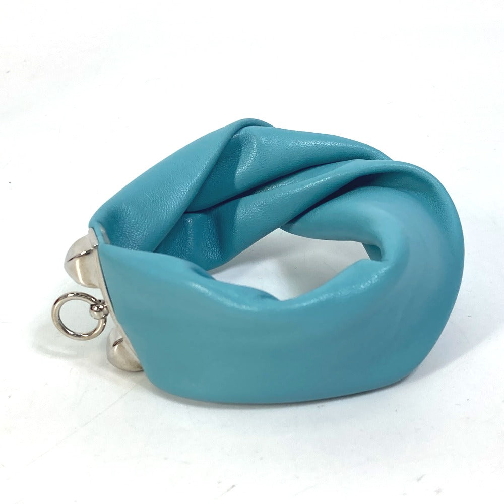 HERMES bracelet leather Light blue accessories medor Torsado