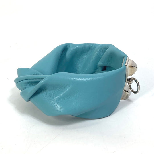 HERMES bracelet leather Light blue accessories medor Torsado