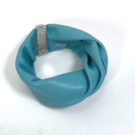 HERMES bracelet leather Light blue accessories medor Torsado