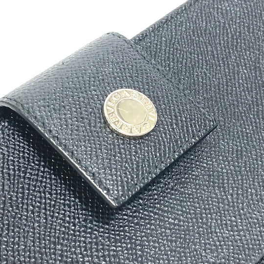 BVLGARI Long Wallet Purse leather black Bulgari Bulgari Classico mens Used Authentic