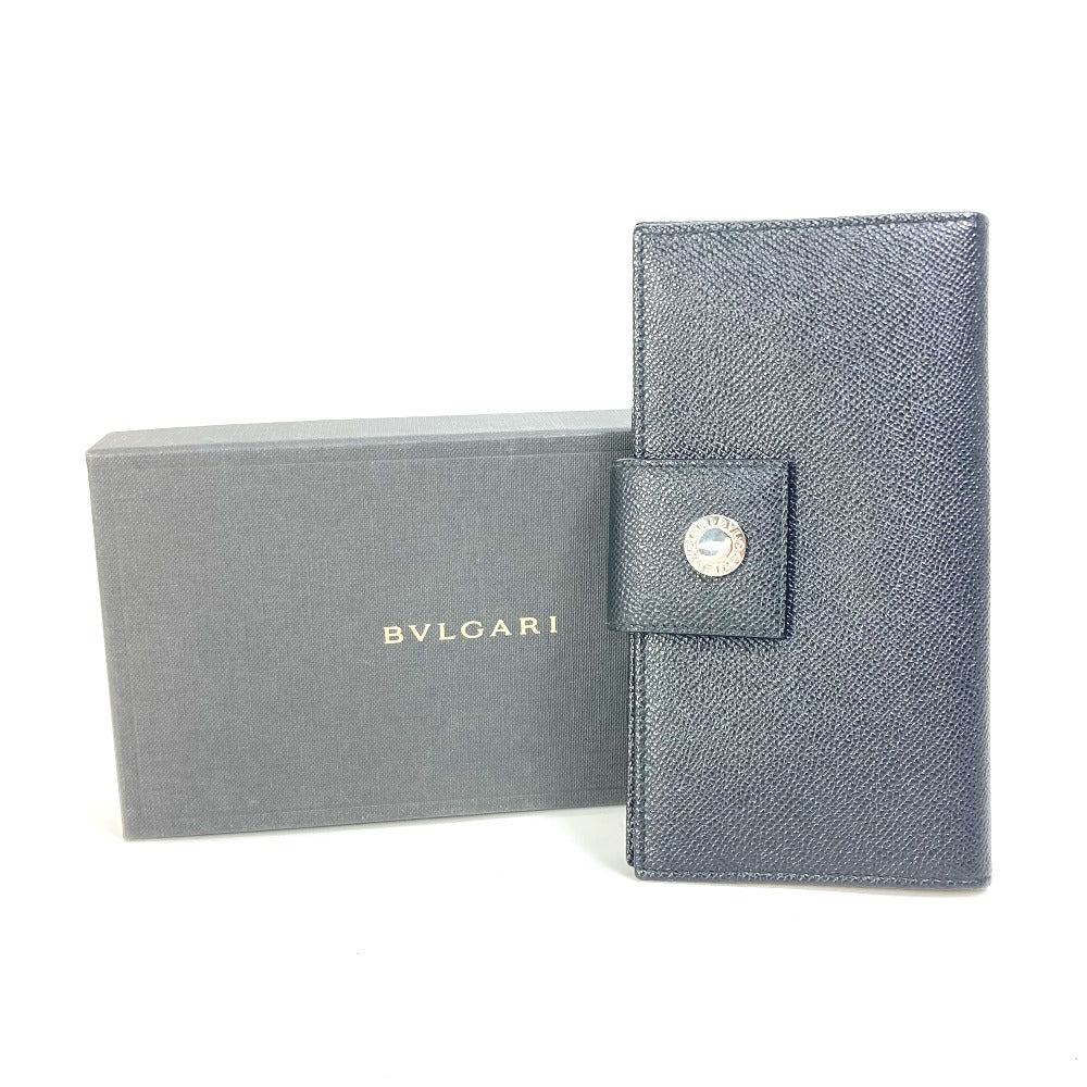 BVLGARI Long Wallet Purse leather black Bulgari Bulgari Classico mens Used Authentic