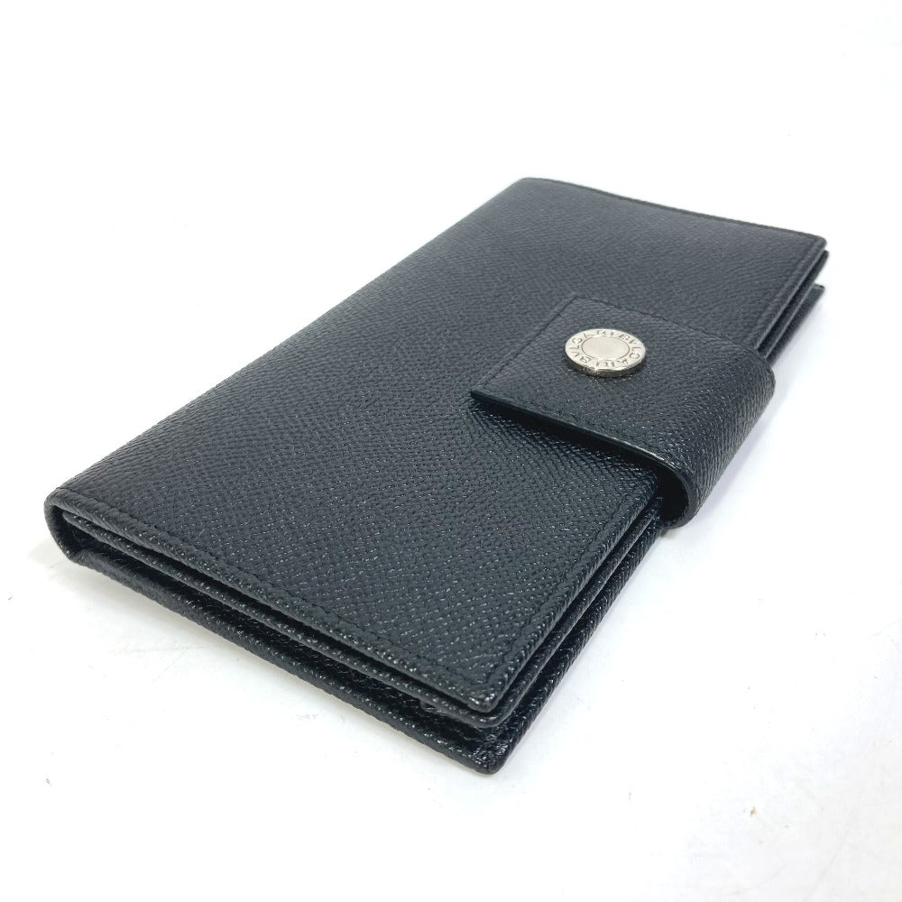 BVLGARI Long Wallet Purse leather black Bulgari Bulgari Classico mens Used Authentic