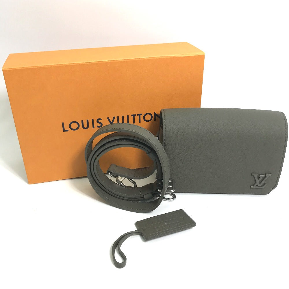 LOUIS VUITTON Shoulder Bag M82281 leather Gray type Aerogram Fastline Wearable Wallet mens Used Authentic