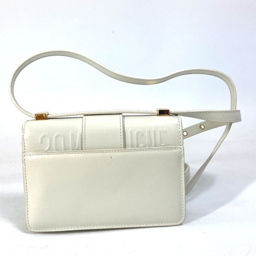 Christian Dior Shoulder Bag leather white CDMetal Montagne 30 Women Used Authentic