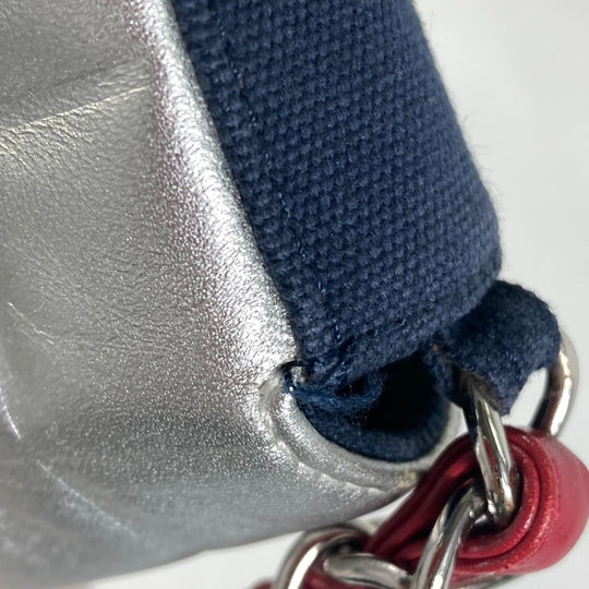 CHANEL Shoulder Bag Canvas / leather Navy vintage NO.5 Number 5 Women Used Authentic