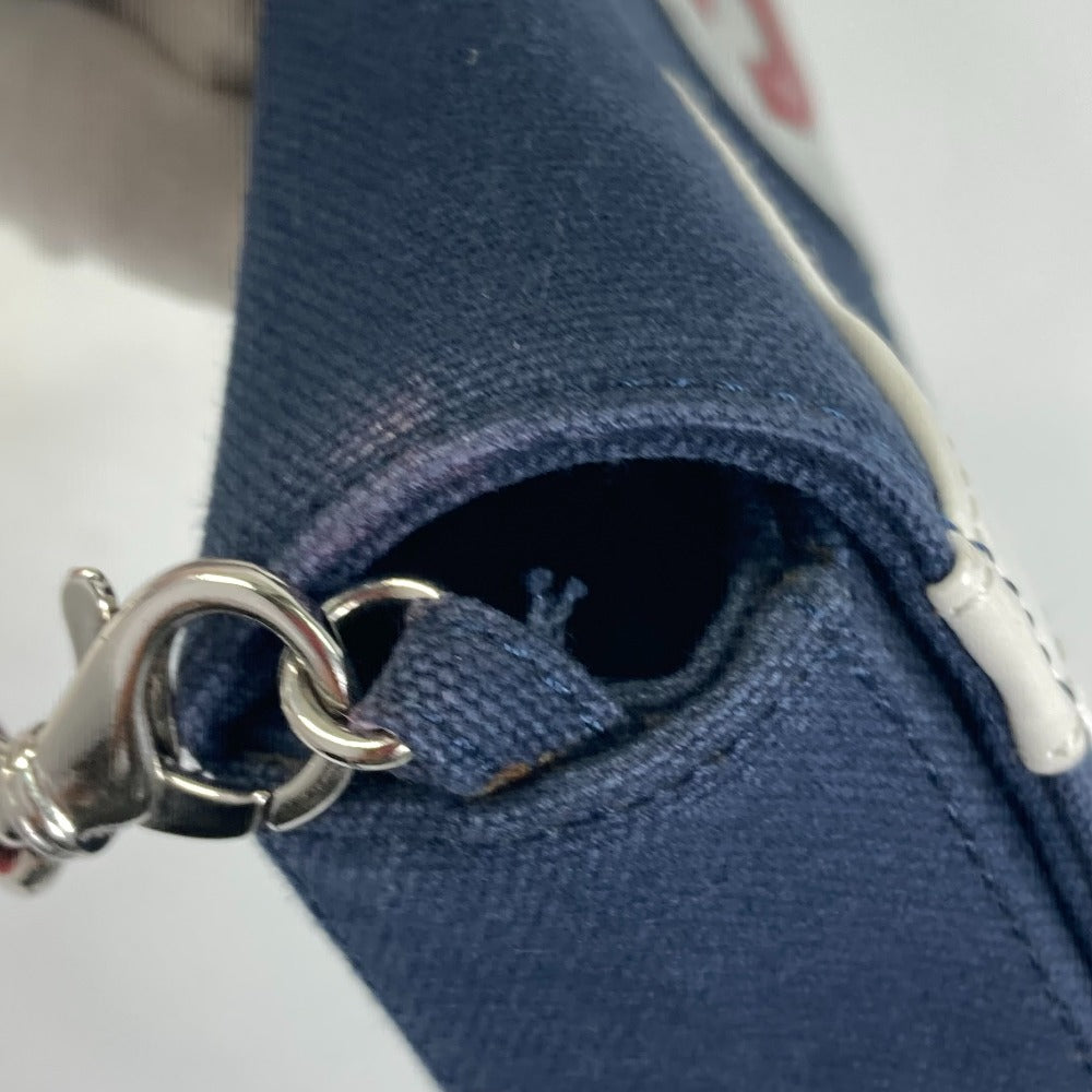 CHANEL Shoulder Bag Canvas / leather Navy vintage NO.5 Number 5 Women Used Authentic