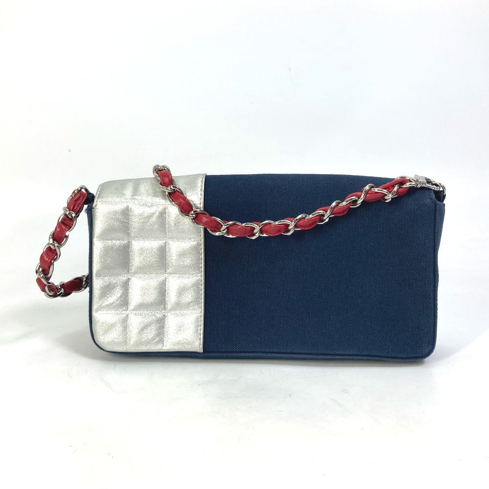 CHANEL Shoulder Bag Canvas / leather Navy vintage NO.5 Number 5 Women Used Authentic