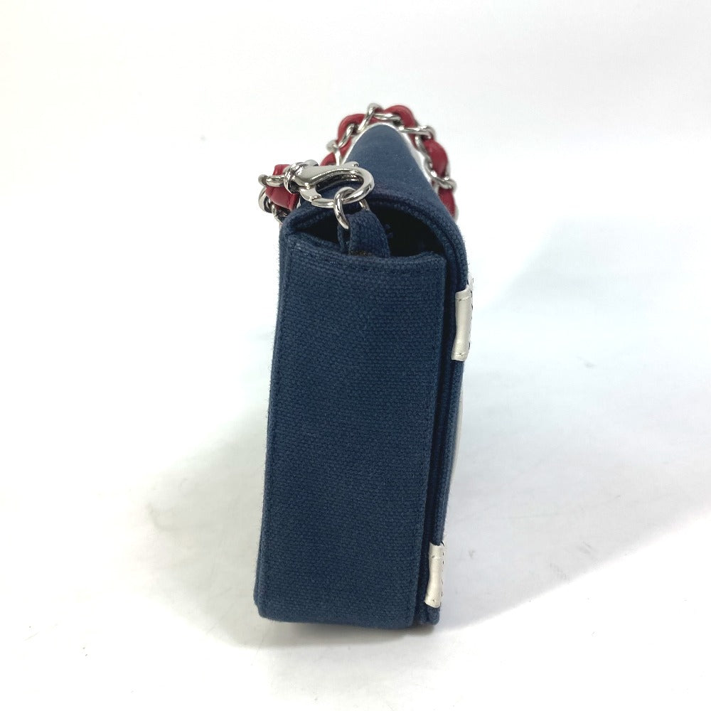 CHANEL Shoulder Bag Canvas / leather Navy vintage NO.5 Number 5 Women Used Authentic