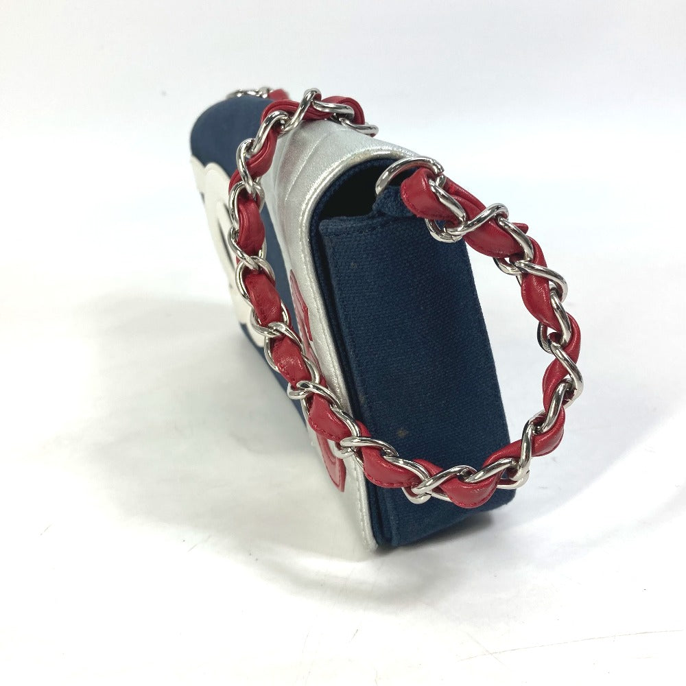 CHANEL Shoulder Bag Canvas / leather Navy vintage NO.5 Number 5 Women Used Authentic