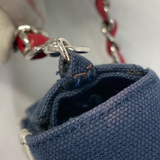 CHANEL Shoulder Bag Canvas / leather Navy vintage NO.5 Number 5 Women Used Authentic