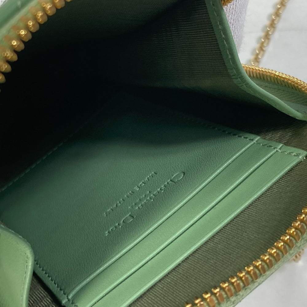 Christian Dior Shoulder Bag S0872ONMJ_M59H leather green cannage phone case Lady Dior LADY DIOR phone holder Women Used Authentic