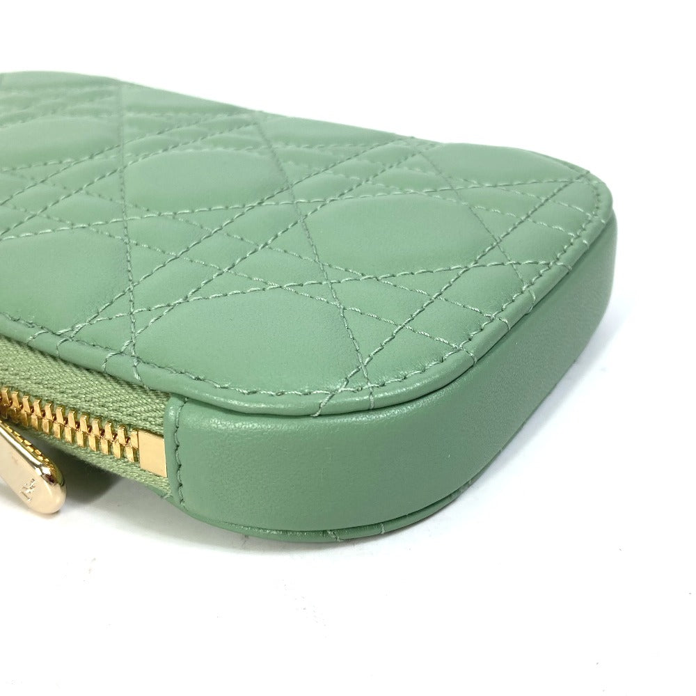 Christian Dior Shoulder Bag S0872ONMJ_M59H leather green cannage phone case Lady Dior LADY DIOR phone holder Women Used Authentic