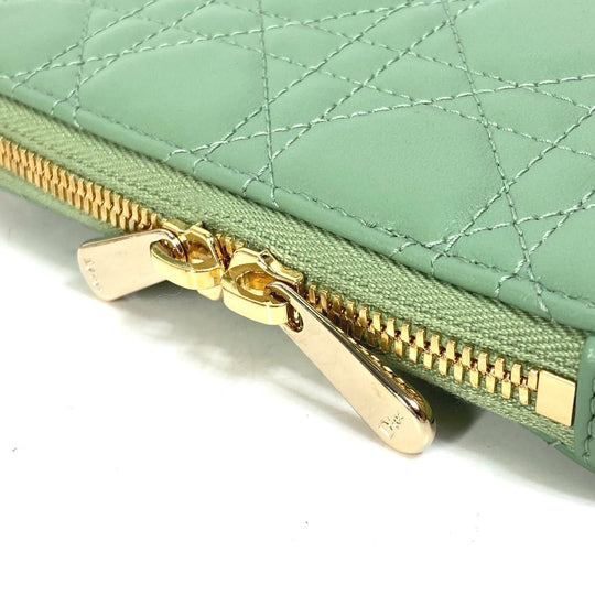 Christian Dior Shoulder Bag S0872ONMJ_M59H leather green cannage phone case Lady Dior LADY DIOR phone holder Women Used Authentic