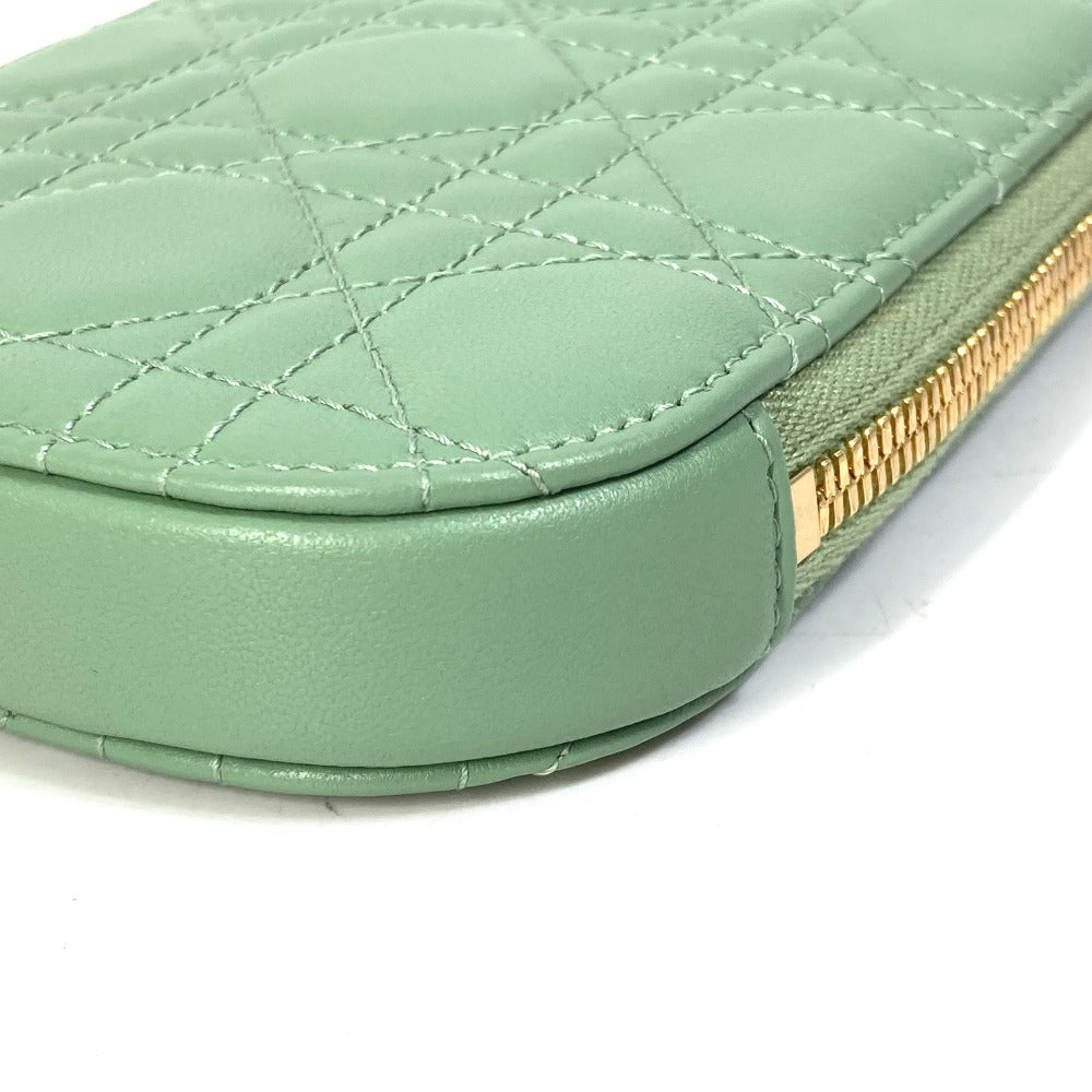 Christian Dior Shoulder Bag S0872ONMJ_M59H leather green cannage phone case Lady Dior LADY DIOR phone holder Women Used Authentic