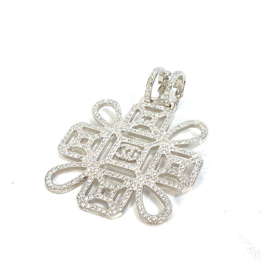 CHANEL Earring Gold Plated, Rhinestone Silver COCO Mark CC B17S Rhinestone
