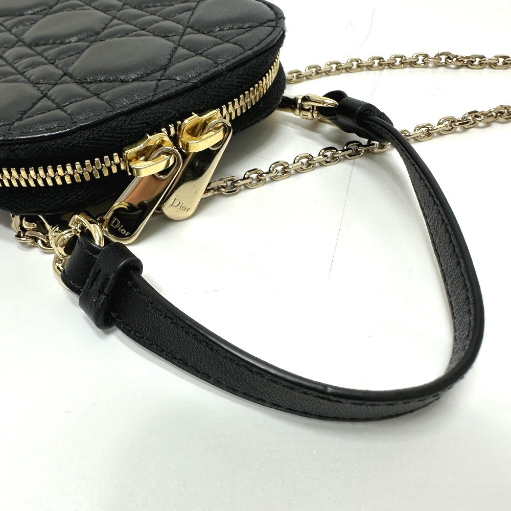 Christian Dior Shoulder Bag S0842ONMJ leather black Canage Phone case Women Used Authentic