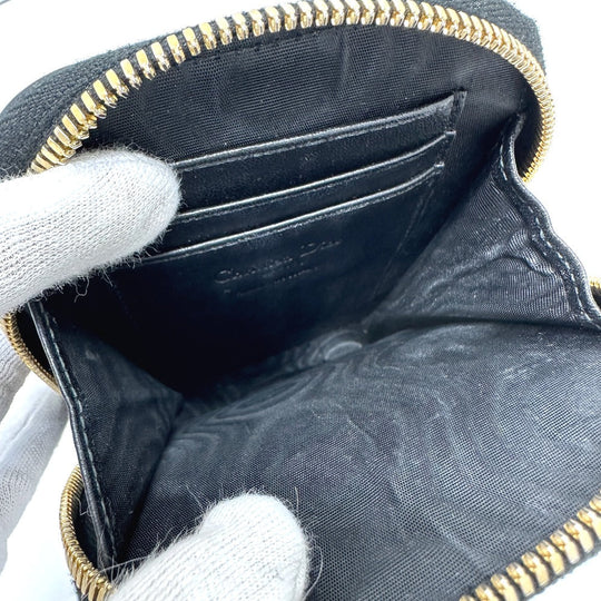 Christian Dior Shoulder Bag S0842ONMJ leather black Canage Phone case Women Used Authentic