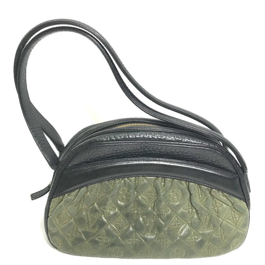 LOUIS VUITTON Handbag M95107 leather Khaki / Black Monogram Vienna Clara Women Used Authentic