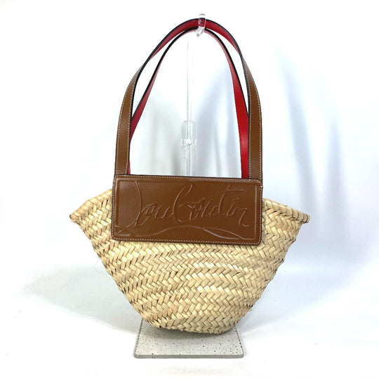 Christian Louboutin Handbag 1215226 Raffia leather beige basket bag basket bag basket