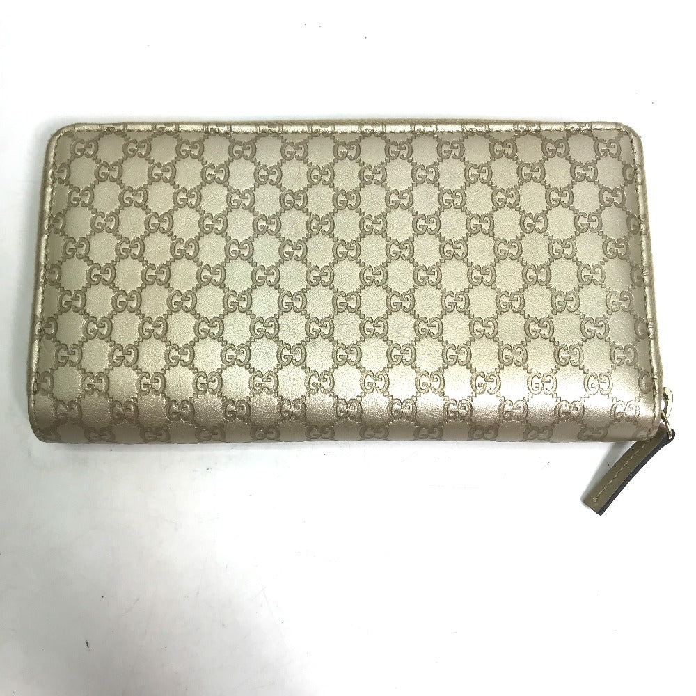 GUCCI Long Wallet Purse 388680 Sima leather gold Guccisima Zip Around mens Used Authentic