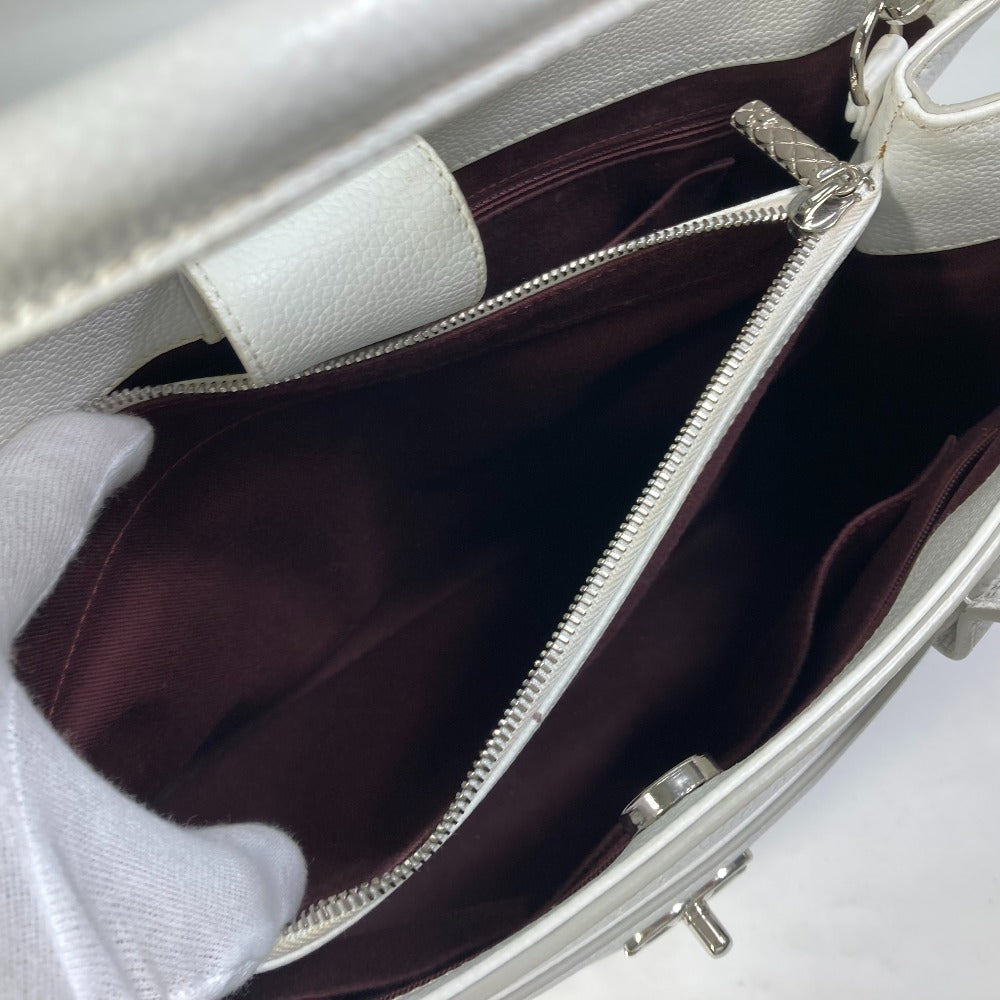 CHANEL Handbag A69931 Caviar skin white CC COCO Mark neo executive large Women Used Authentic