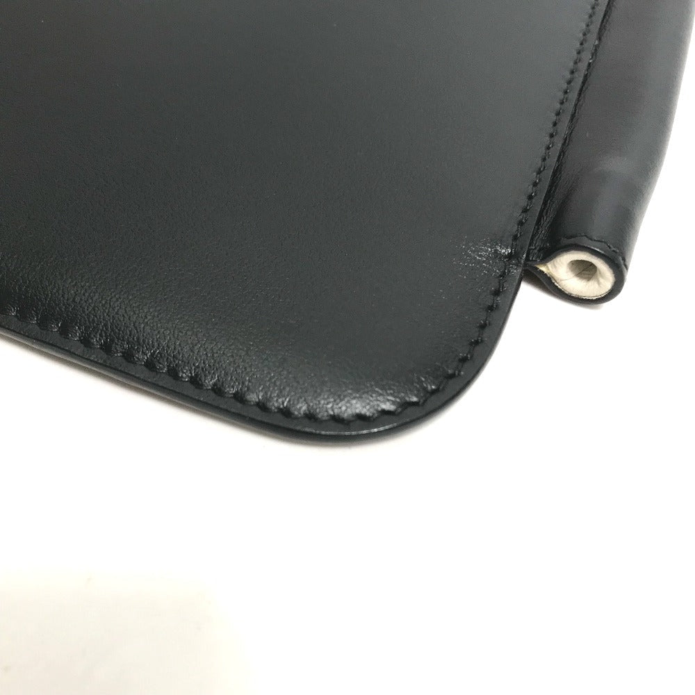 PRADA iPad case leather black By color 3D logo mens(Unisex) Used Authentic