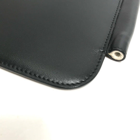 PRADA iPad case leather black By color 3D logo mens(Unisex) Used Authentic