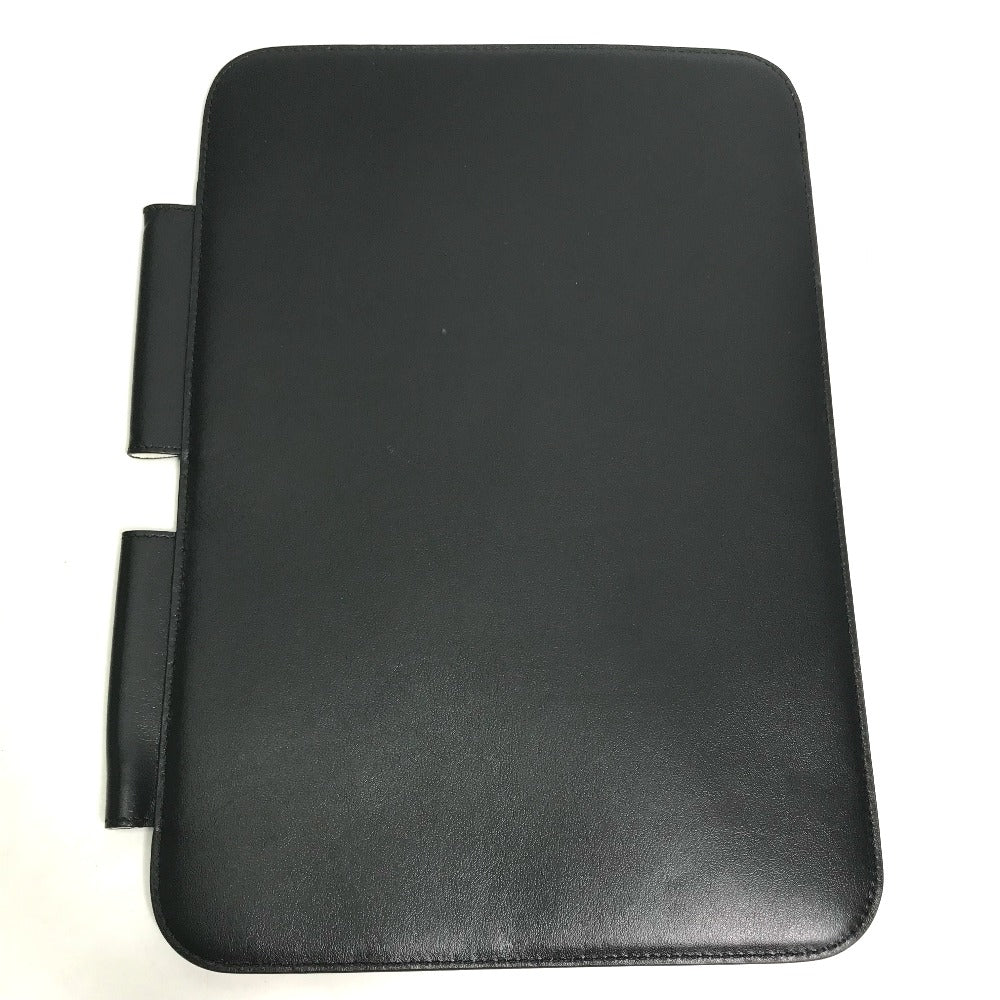 PRADA iPad case leather black By color 3D logo mens(Unisex) Used Authentic