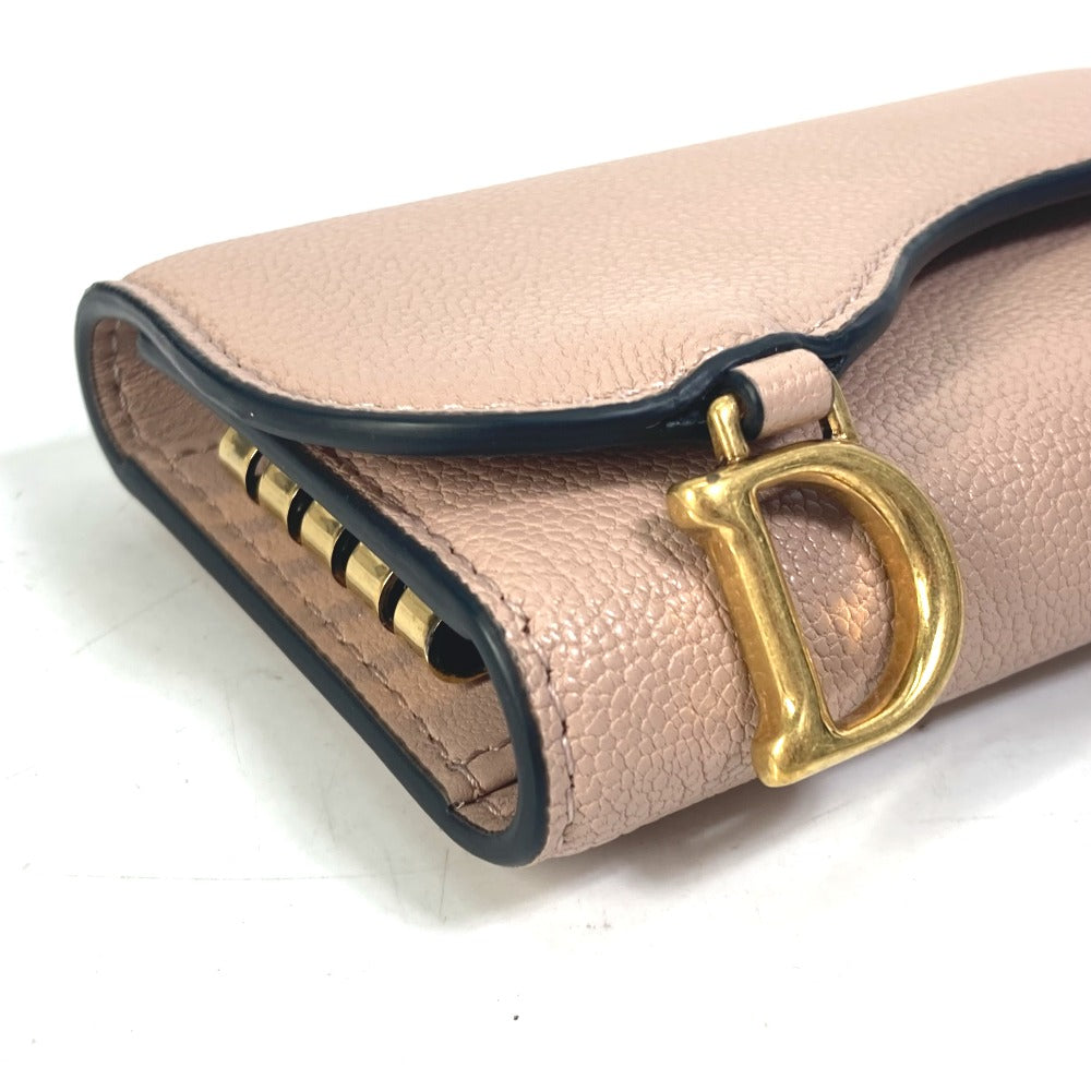 Dior Key case Key holder  S5695CCEH leather pink saddle Key case Key holder 4-row Women Used Authentic