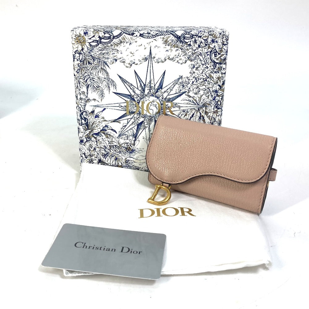 Dior Key case Key holder  S5695CCEH leather pink saddle Key case Key holder 4-row Women Used Authentic