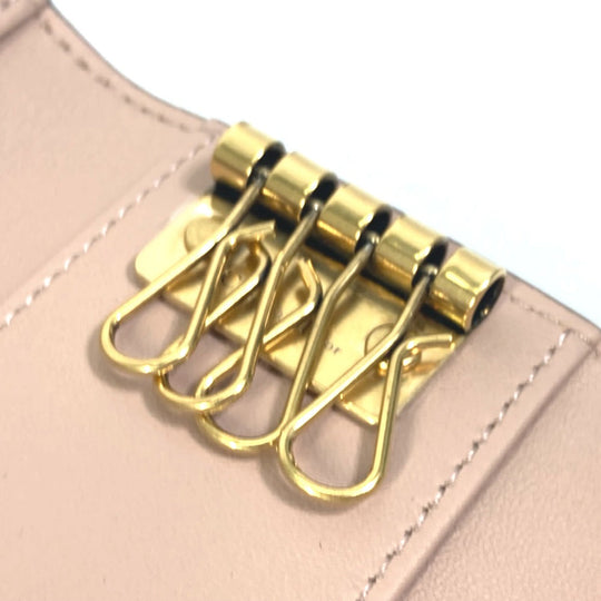 Dior Key case Key holder  S5695CCEH leather pink saddle Key case Key holder 4-row Women Used Authentic