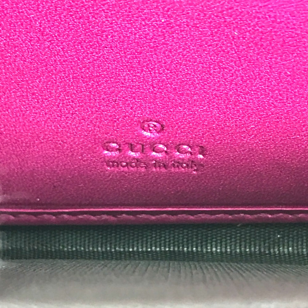 GUCCI Long Wallet Purse 309758 enamel pink Abbey GG pattern Guccisima Women Used Authentic