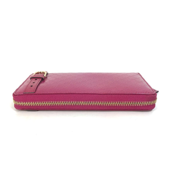 GUCCI Long Wallet Purse 309758 enamel pink Abbey GG pattern Guccisima Women Used Authentic