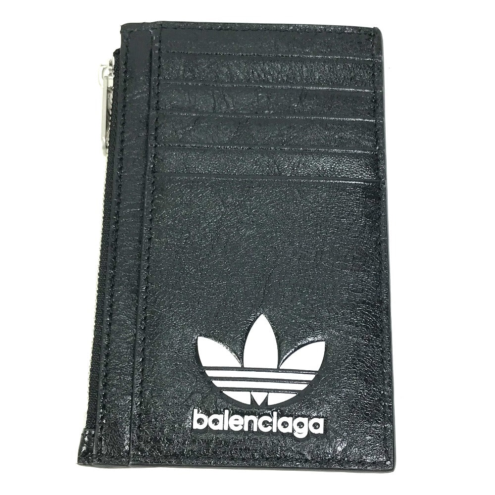 BALENCIAGA Coin case 721896 leather black logo card holder fragment case mens Used Authentic