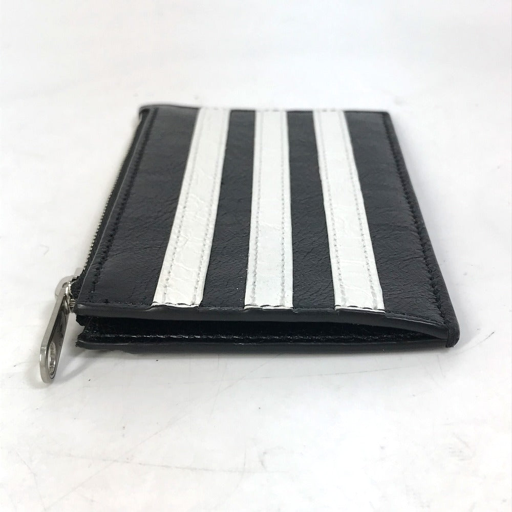 BALENCIAGA Coin case 721896 leather black logo card holder fragment case mens Used Authentic