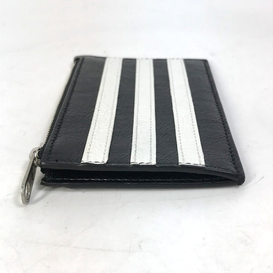 BALENCIAGA Coin case 721896 leather black logo card holder fragment case mens Used Authentic