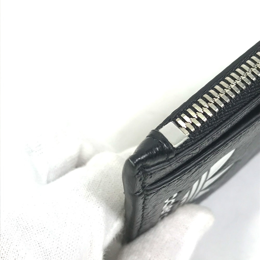BALENCIAGA Coin case 721896 leather black logo card holder fragment case mens Used Authentic