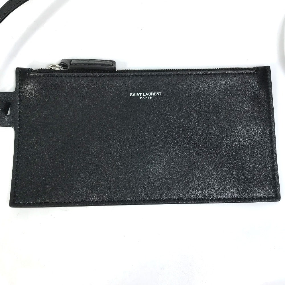 SAINT LAURENT PARIS Shoulder Bag 669299 Canvas / leather Beige x black rib gorge Women Used Authentic