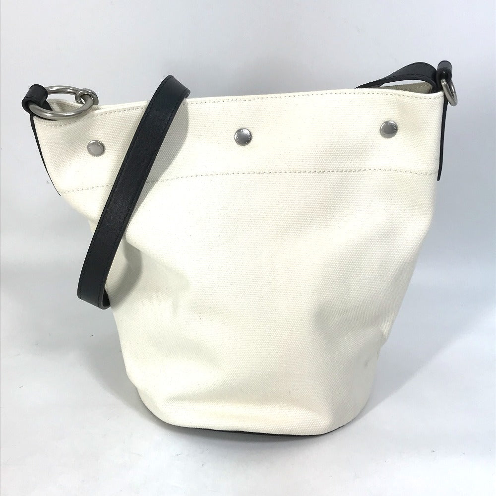 SAINT LAURENT PARIS Shoulder Bag 669299 Canvas / leather Beige x black rib gorge Women Used Authentic