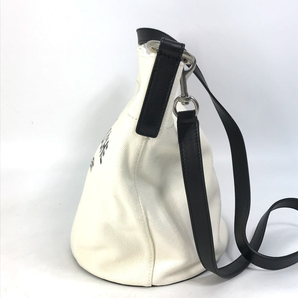 SAINT LAURENT PARIS Shoulder Bag 669299 Canvas / leather Beige x black rib gorge Women Used Authentic