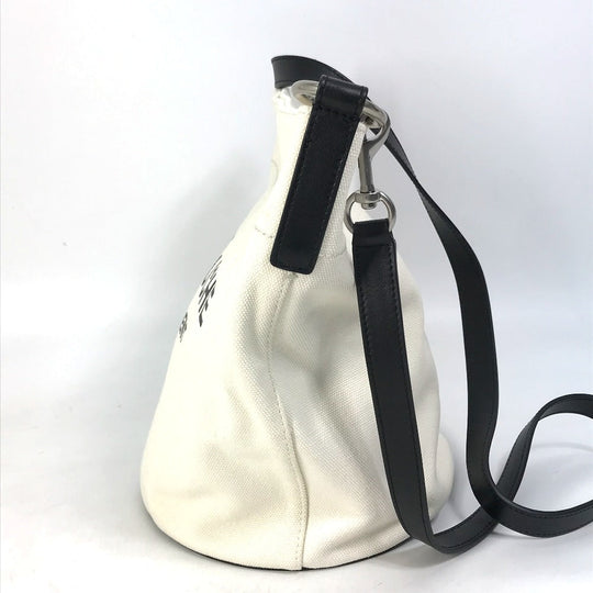 SAINT LAURENT PARIS Shoulder Bag 669299 Canvas / leather Beige x black rib gorge Women Used Authentic