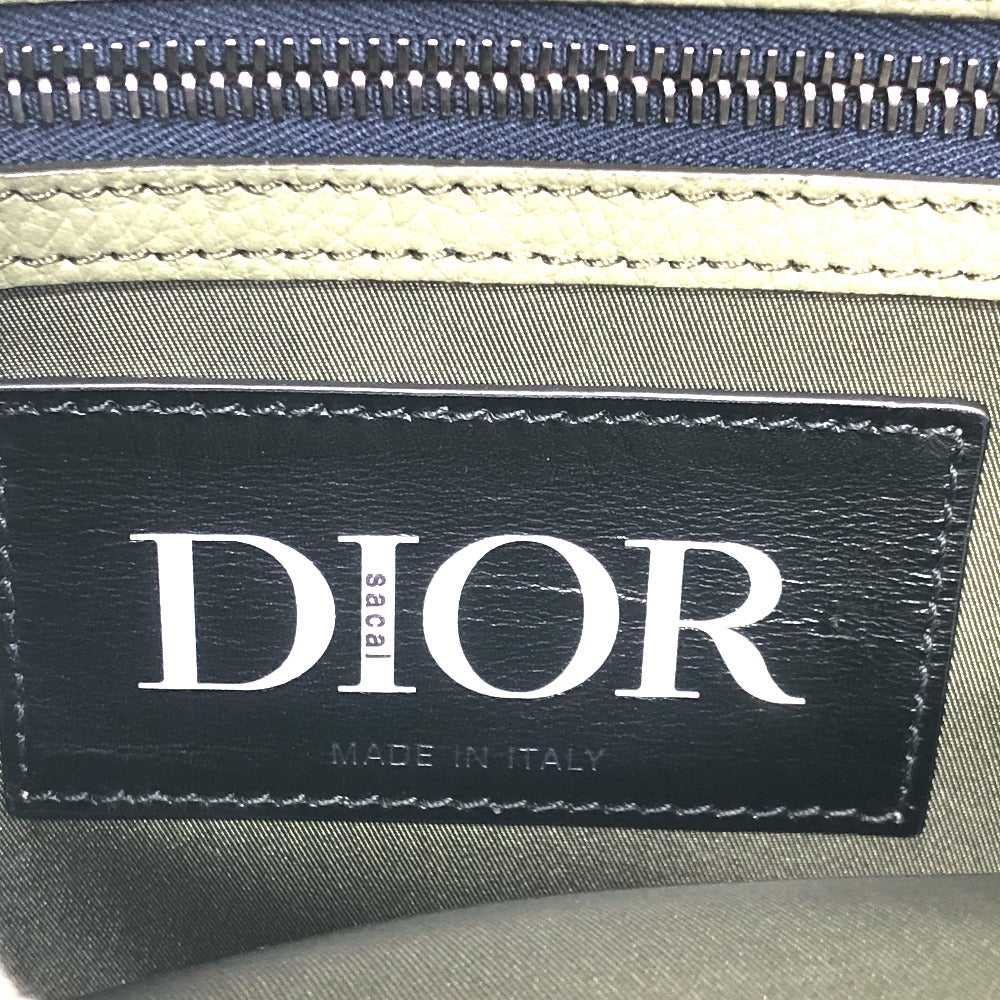 Dior Tote Bag 1ADSH198USF Nylon, Leather khaki sacai collaboration Saddle bag mens Used Authentic