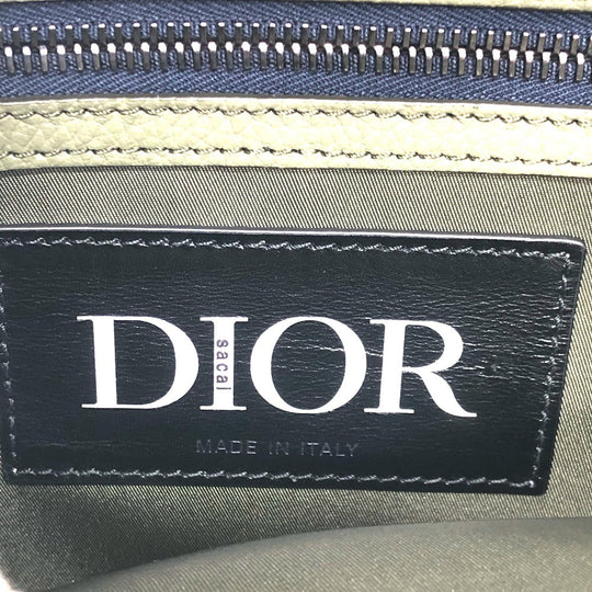 Dior Tote Bag 1ADSH198USF Nylon, Leather khaki sacai collaboration Saddle bag mens Used Authentic