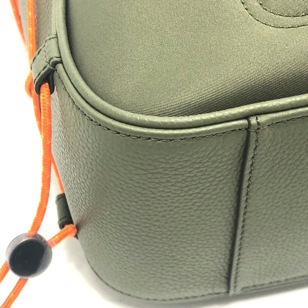 Dior Tote Bag 1ADSH198USF Nylon, Leather khaki sacai collaboration Saddle bag mens Used Authentic