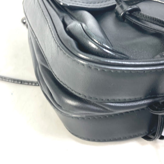 BOTTEGAVENETA Shoulder Bag leather black INTRECCIATO Pochette Crossbody