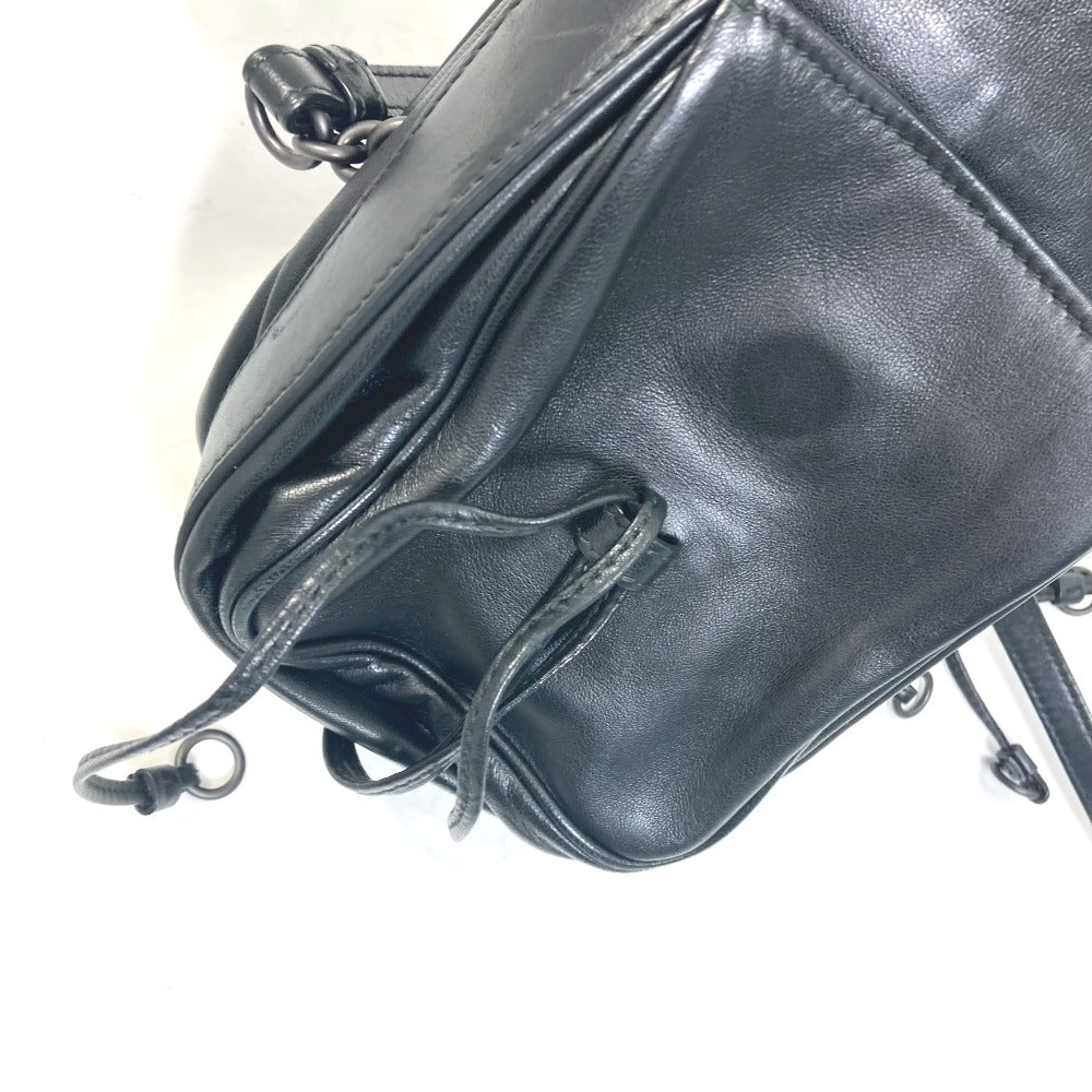 BOTTEGAVENETA Shoulder Bag leather black INTRECCIATO Pochette Crossbody