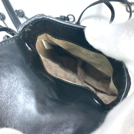 BOTTEGAVENETA Shoulder Bag leather black INTRECCIATO Pochette Crossbody